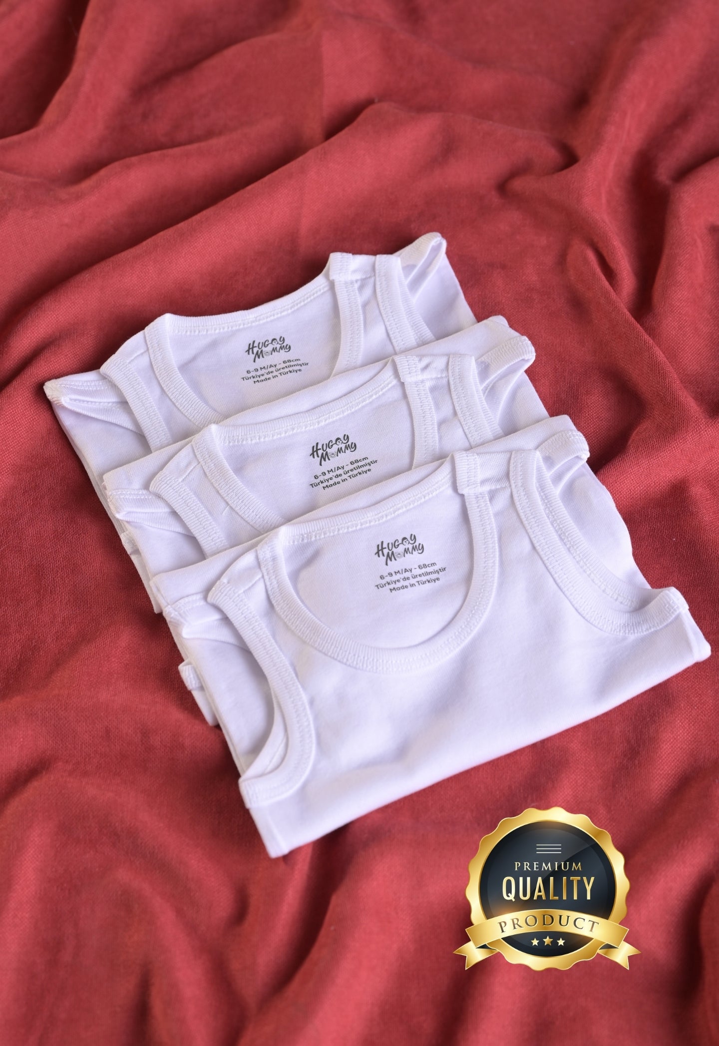 Premium %100 Organik Pamuk Beyaz Atlet Bebek Body Zıbın Çıtçıtlı Bebek Badi 3'lü Set - Çıtçıt Uzatma Hediye