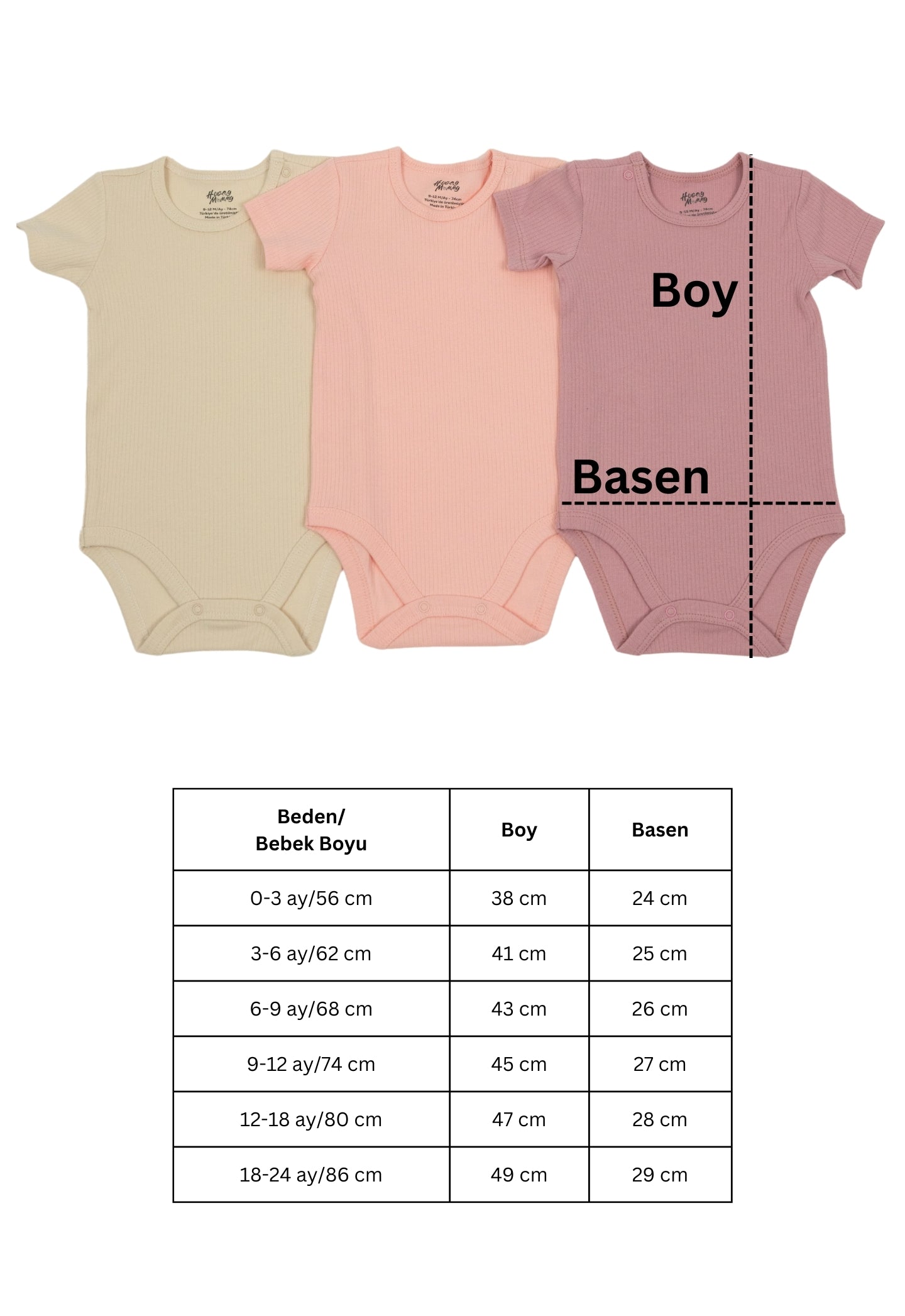 Premium Fitilli Kumaş %100 Organik Pamuk Kız Bebek Kısa Kol Body Zıbın Çıtçıtlı Badi 3'lü Set - Çıtçıt Uzatma Hediyeli