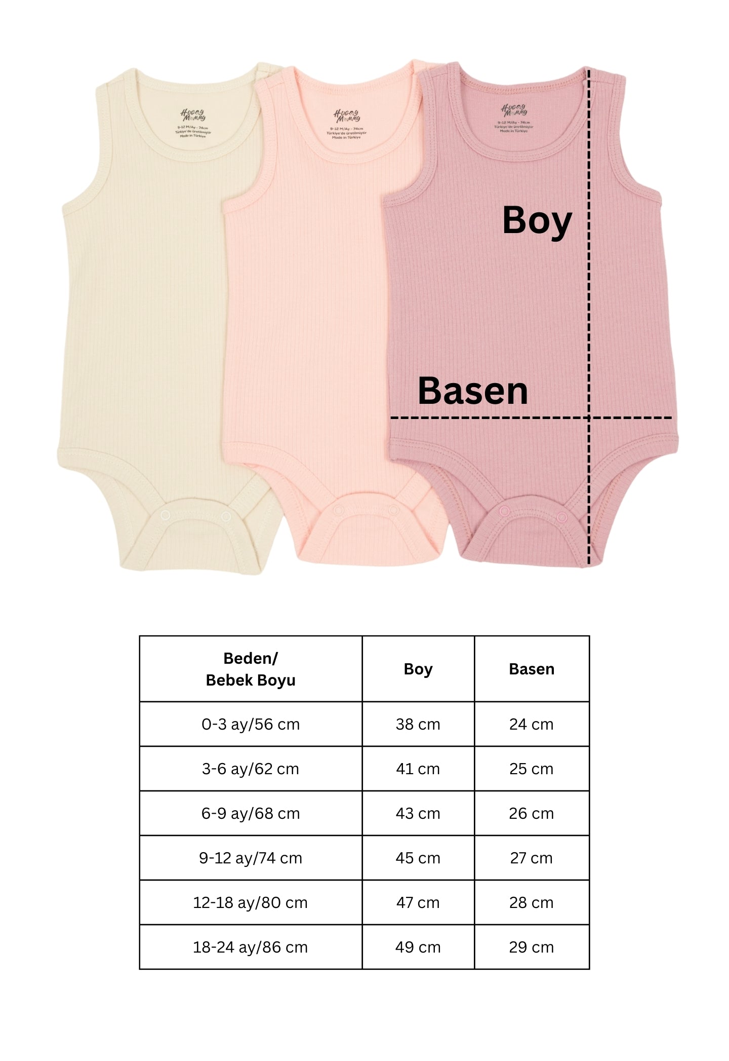 Premium Fitilli Kumaş %100 Organik Pamuk Kız Bebek Kolsuz Atlet Body Zıbın Çıtçıtlı Badi 3'lü Set - Çıtçıt Uzatma Hediyeli