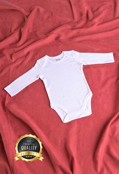 Premium %100 Organik Pamuk Beyaz Uzun Kol Bebek Body Zıbın Çıtçıtlı Bebek Badi 3'lü Set - Çıtçıt Uzatma Hediye