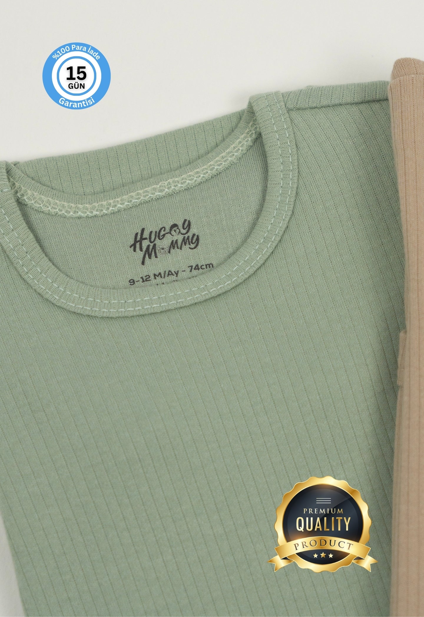 Premium Fitilli Kumaş %100 Organik Pamuk Erkek Bebek Uzun Kol Body Zıbın Çıtçıtlı Badi 3'lü Set - Çıtçıt Uzatma Hediyeli
