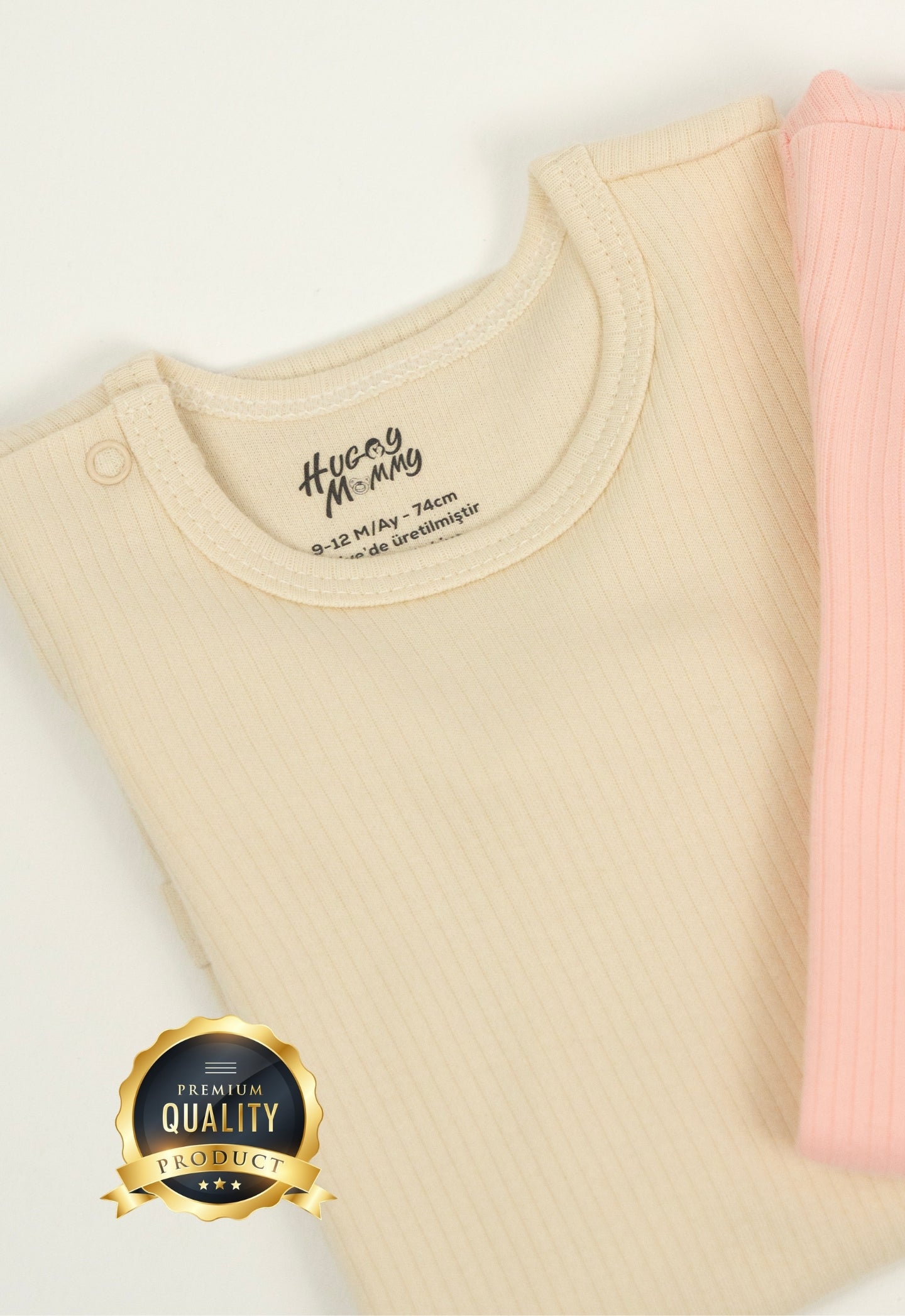 Premium Fitilli Kumaş %100 Organik Pamuk Kız Bebek Kısa Kol Body Zıbın Çıtçıtlı Badi 3'lü Set - Çıtçıt Uzatma Hediyeli